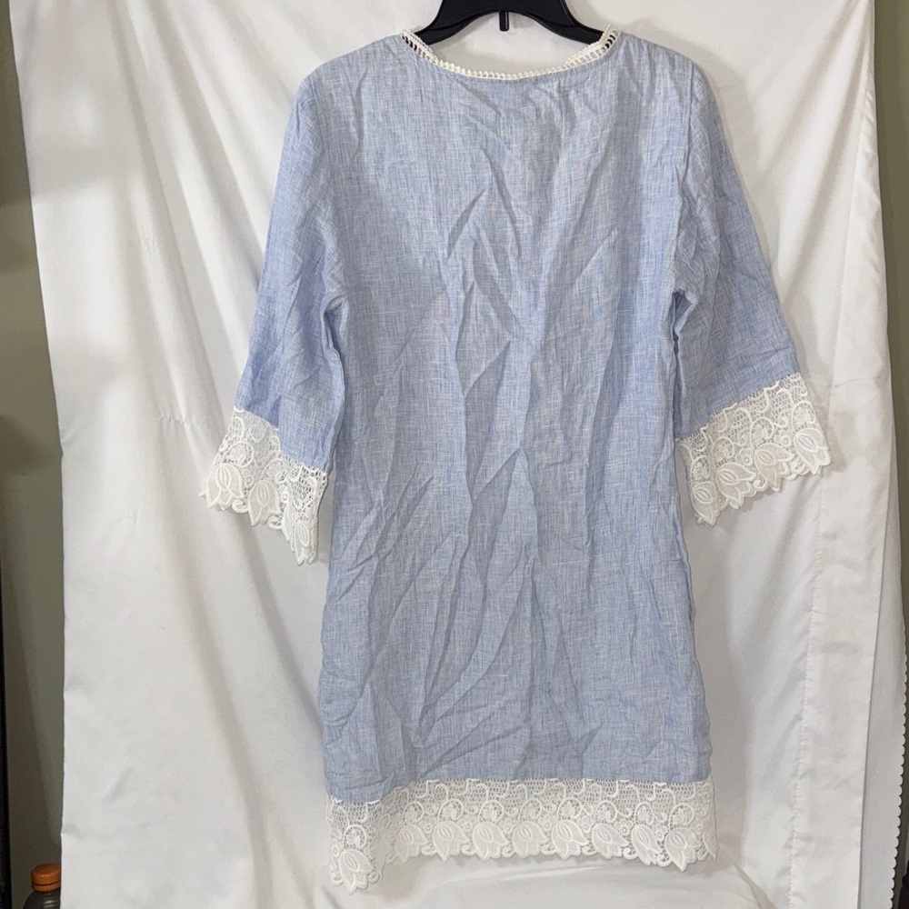 French Curve 100% Linen Dress with Lace Detail NWT Size Small - Picture 12 of 12
